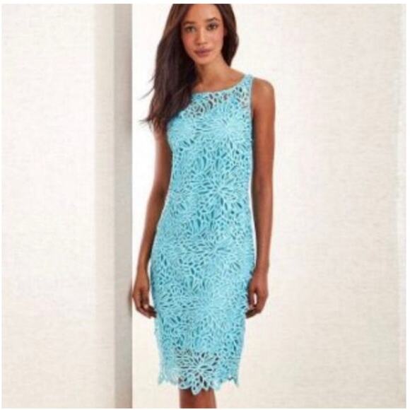 Etcetera New Vineyard Blue Dress Size 6 Sheer Sleeveless Summer Bohemian - Picture 1 of 16